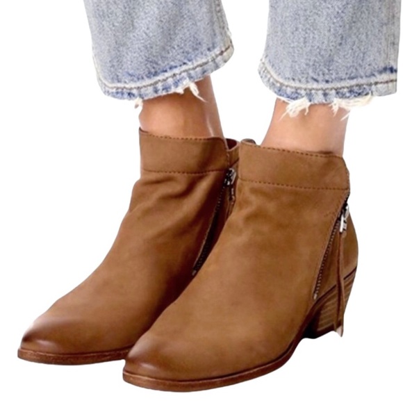 Sam Edelman Packer Brown Suede Double Zip Ankle Booties Size 9.5M - Picture 1 of 16
